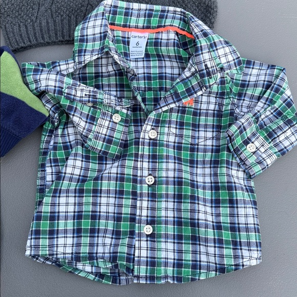 6m baby boy sweater little bundle jacket and button up Plaid carters - Picture 5 of 9